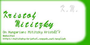 kristof mititzky business card